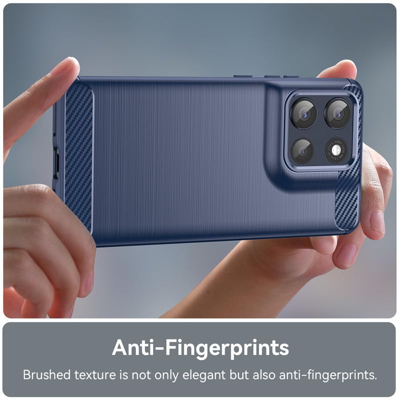 Image of Hybrid Carbon Fiber Back Case for Motorola Moto G86 Power 5G / G86 5G (Blue)
