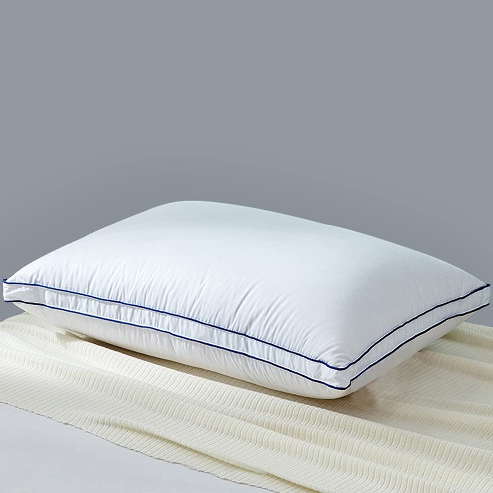 1 Pair Goose Down Pillow Neck Pillows for Sleeping Bed Cotton Shell with 3 Layer Filling Soft and