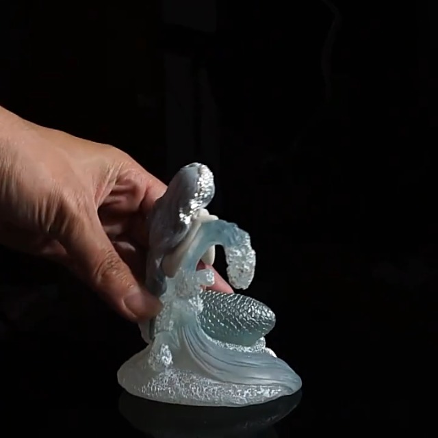 Figura Decorativa Sirena de Resina Transparente 4.72 Pulg miniatura 7