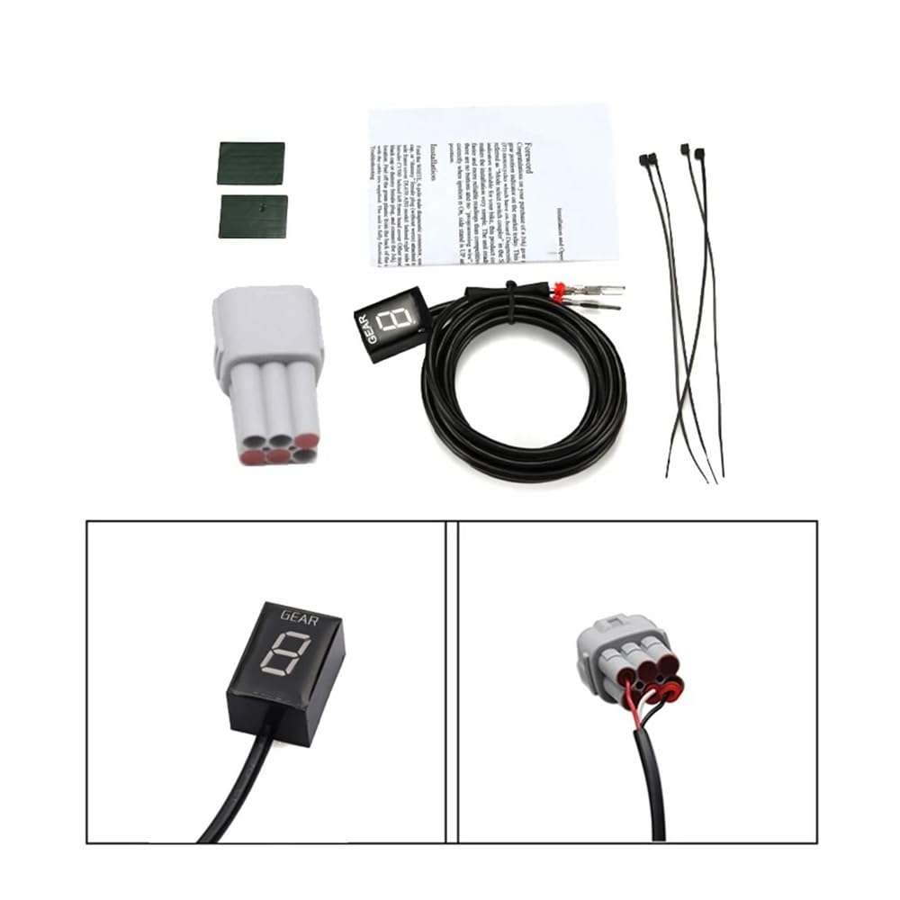 Indicatore Digitale di Marcia per Moto, indicatore di Marcia 1-6 per SV650 SV 650 2003-2010 2011 2012 2013 2014 Accessori per Moto Indicatore di velocità della Marcia (Rosso)