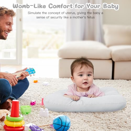 Image of Baby Lounger for Newborn, Bionic Design Baby Lounger, Soft Organic Cotton Breathable Lounger for Infants 0-18 Months (Gray)