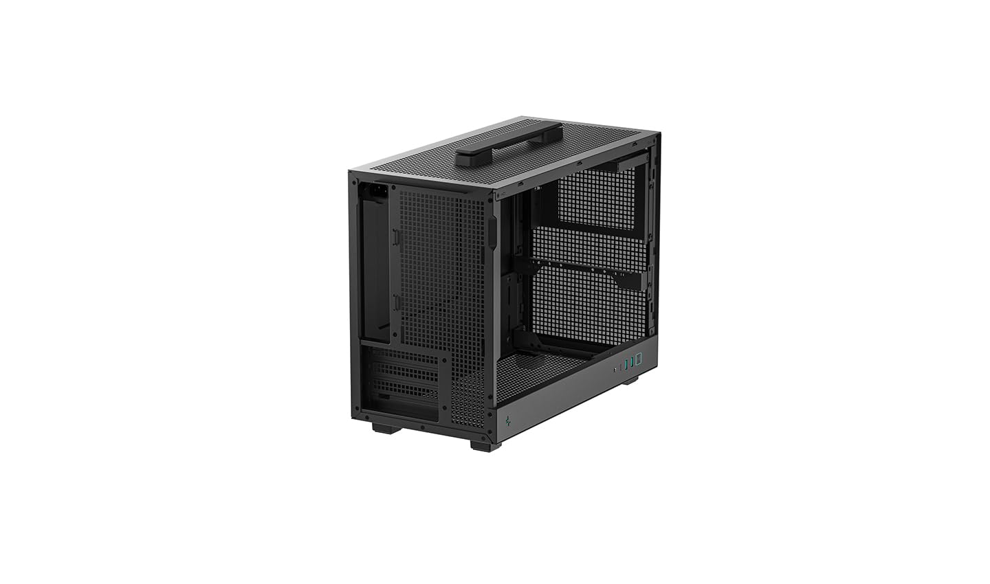 DeepCool CH160 PLUS Small Form Factor [SFF] Nero (DeepCool CH160 PLUS Micro-ATX Mini Tower PC Case, Tempered Glass, High-Airflow Mesh Design, USB-C & USB 3.0 Front I/O, Supports ATX PSU & 305mm GPU,