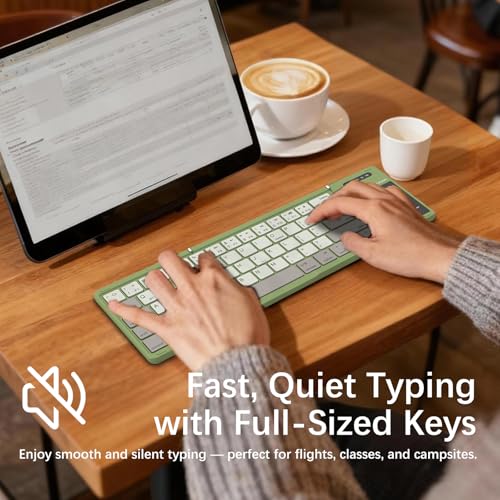 Image of Nillkin Foldable Bluetooth Keyboard, Portable Wireless Design (Green)