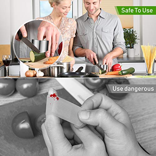 6 Pieces Stainless Steel Finger Guards Knife Cutting Protector and 1 Piece Stainless Steel Onion Holder Slicer Vegetable Potato Cutter Slicer for Kitchen Slicing Dicing Chopping
