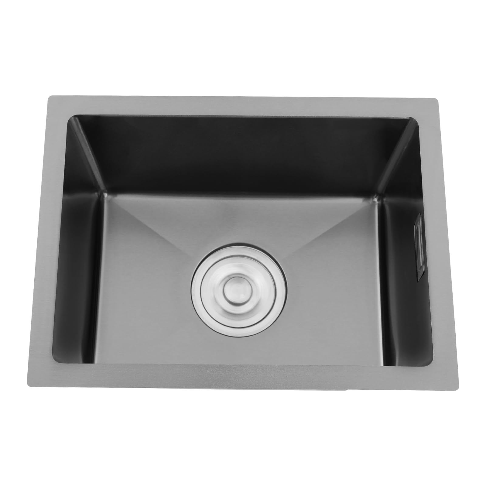 Lavello da incasso in acciaio inox, 30 x 40 x 20 cm, moderno lavello da cucina, rettangolare, in acciaio inox, piccolo (nero)
