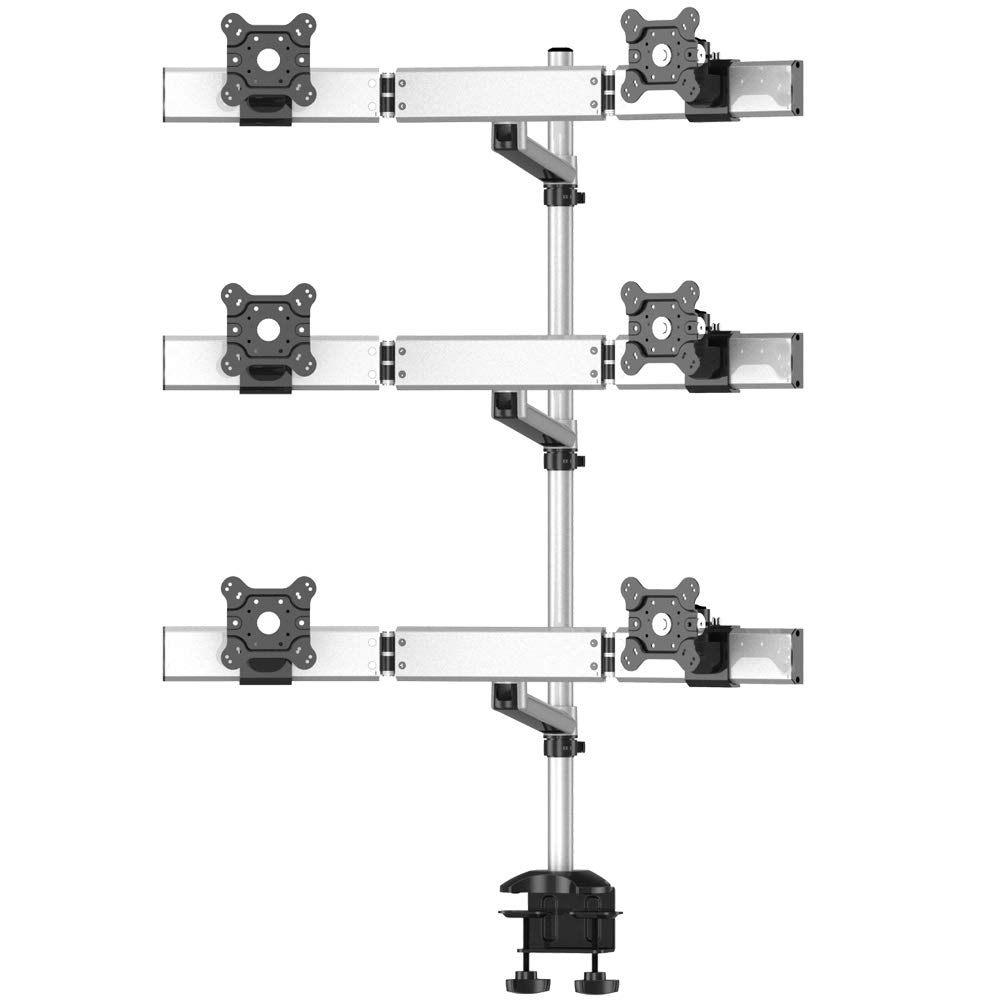 Continews Sixfold Pro Six Monitor Three Rows Desk Mount Swivel Arm
