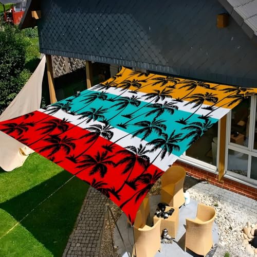 Highdi Toldos Exterior Terraza, Toldo Vela Rectangular con Ojales y Cuerda, Prueba de Viento Protección UV Lonas Impermeables Exterior Tela Sombra Patio Jardín (Multicolor,2x2.4m)
