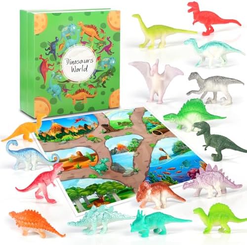OKYUK Adventskalender 2025 Kinder, Adventskalender Dinosaurier für Kinder mit 16 Einzigartigen Dinosauriern, Überraschungs-Dinosaurierspielzeug für Jungen und Mädchen ab 3 Jahren