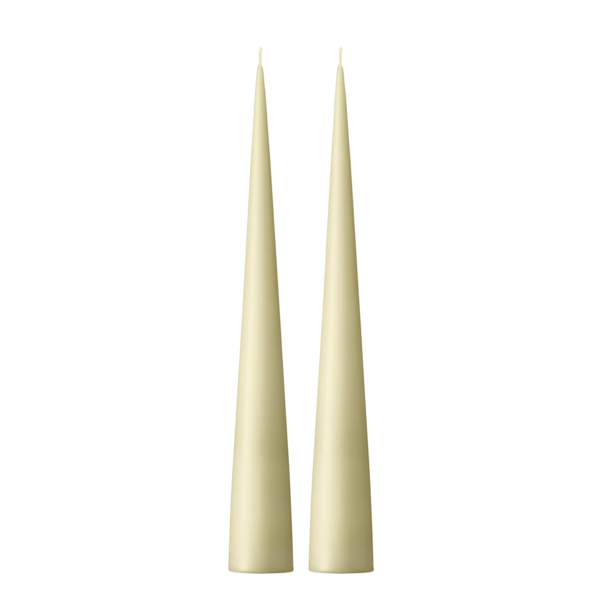 Ester & Erik Cream Cone Candles - Set of 2 in Giftbox - 25 cm Tall Cone Candles with Cotton Wick - Made from 100% Fragrance-Free Unscented Pure Paraffin Wax - 13+ Hour Burn Time