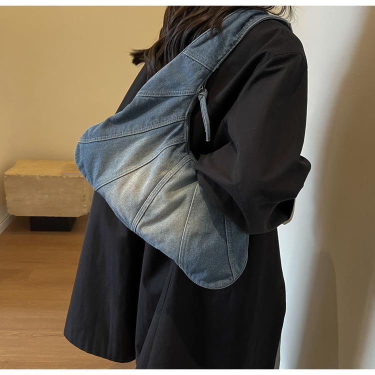 Borsa a Spalla Donne A Tracolla in Denim retrò con Gradiente di Jeans Classa A Assi