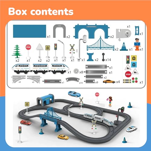 Image of Lifelong Indian City Trainset 91 PCS | Vande Bharat Electric Train Set with Lights & Sounds | USB Rechargeable DIY Toy Set with Magnetic Coaches & Electronic Track Gift for Kids 3-9 Yrs (LLCRCT06)