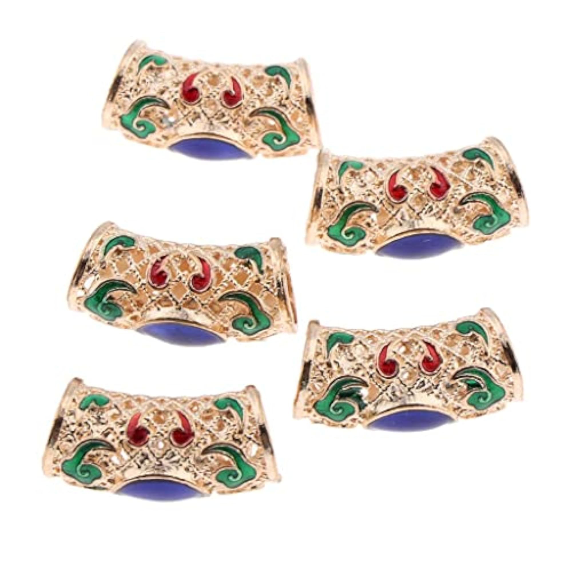 20pcs Ancient Gold Dreadlock Hair Beads & Cuff Clips Set
