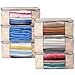 QILZO® Juego de 6 Bolsas de Almacenamiento de Ropa, Cajas Almacenaje Ropa, 45 x 45 x 20cm Plegable Organizador de Edredones, Mantas, Toallas, con Ventana Transparente, Contenedor de Almacenamiento