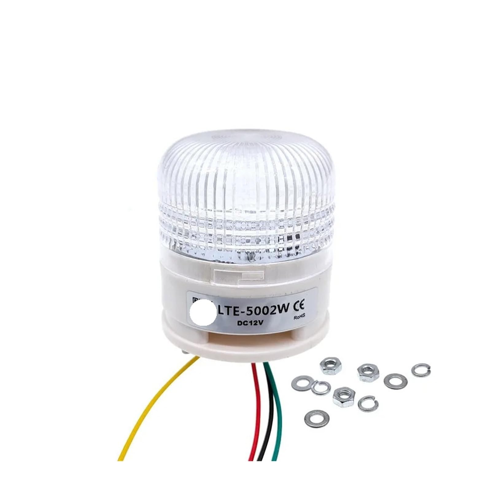 Luz de Advertencia estroboscópica de 3 Colores con imán LTA5002, 12 V, 24 V, luz indicadora LED, pequeño zumbador Intermitente, Alarma de Seguridad(5002W 12VDC)