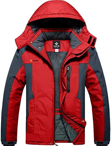 GEMYSE Men's Winter Ski Jacket Waterproof Snow Coat with Detachable Hood