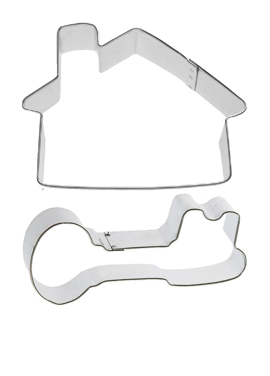 House & Antique Key Realtor Cookie Cutter 2 Piece Set from The Cookie Cutter Shop – Tin Plated Steel - Made in the USA