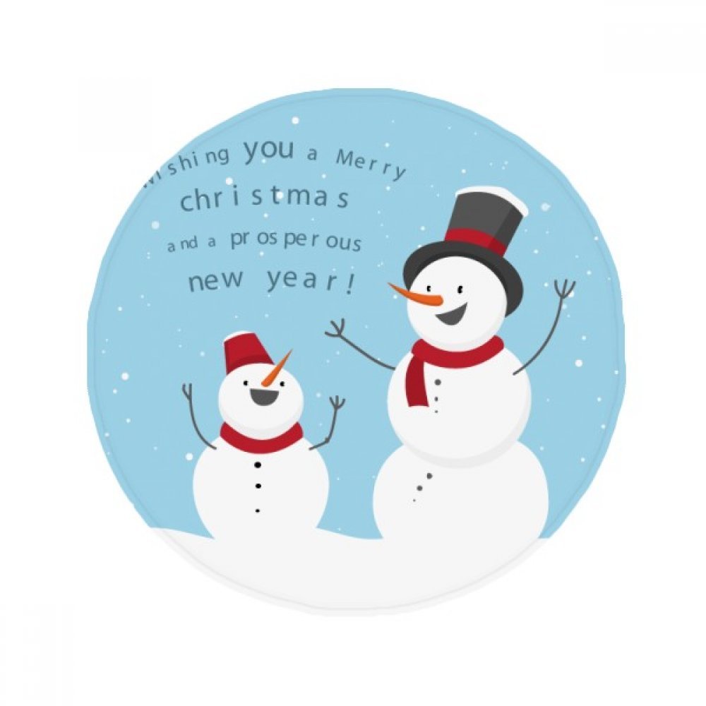 Tapis de Noël bonhomme de neige bleu ciel 80cm pour réchauffer l'ambiance du salon
