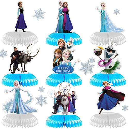 9Pcs Ice Princess Honeycomb Centerpiece Princess Theme Party Decoration Supplies Girls Birthday Party Table Decoration #TOP4
