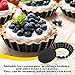 Tessco 16 Pieces Mini Tart Pans with Removable Bottom Nonstick Quiche Mini Pie Tart Pans Bakeware Mold Fluted Side for Pies(Black Gray Round,3 Inch)