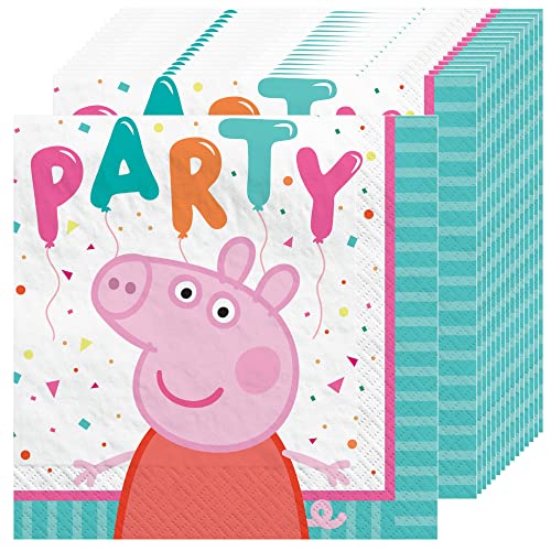 Peppa Pig Confetti Party Beverage Paper Napkins - 5" X 5" | Multicolor | Pack Of 16 #TOP22