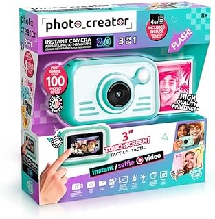 Canal Toys - Photo Creator - Sofortbildkamera in Blau für Kinder ab 8 Jahren - Geschenkidee, um Erinnerungen mit Freunden zu schaffen - Viel Spaß mit 4 Filtern und 22 Rahmen - Kinderkamera - CLK 046