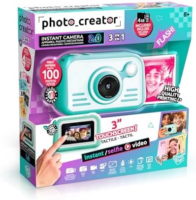 Canal Toys - Photo Creator - Sofortbildkamera in Blau für Kinder ab 8 Jahren - Geschenkidee, um Erinnerungen mit Freunden zu schaffen - Viel Spaß mit 4 Filtern und 22 Rahmen - Kinderkamera - CLK 046