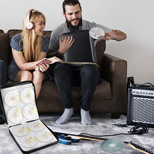 Étui de rangement pour DVD et CD rigide portable avec 160 pochettes