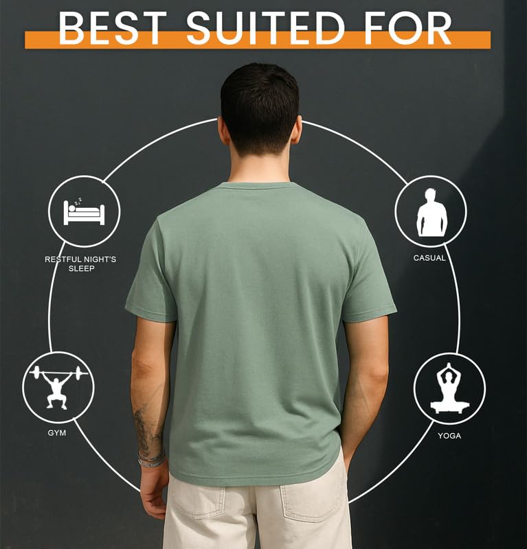 Image of Sleepynuts Men's Regular Fit Round Neck Half Sleeves Solid Casual Wear T-Shirt