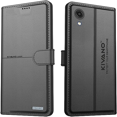 Image of Compatible with Samsung Galaxy A03 Core Flip Cover | Leather Finish | Inside Pockets & Inbuilt Stand | Shockproof Wallet Style Magnetic Closure Back Cover Case