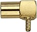 Pomona 72987 Brass Right-Angle Crimp SMB Plug, 50 Ohms, RG178/U and RG196/U Cable Type (Pack of 5)