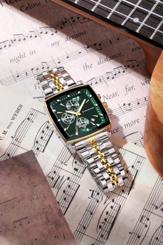 Image of Giordano Multi Function Watch for Men with Square Dial, Stainless Steel Strap and Date Display