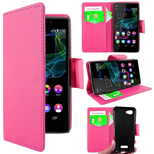 ebestStar - Coque Compatible avec Wiko Ridge Fab 4G Etui PU Cuir Housse Portefeuille Porte-Cartes Support Stand, Rose [Appareil: 156 x 78.2 x 8.6mm, 5.5'']