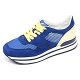  Hogan C7898 Sneaker Donna H222 Scarpa Bluette/Crema Shoes Woman [40]