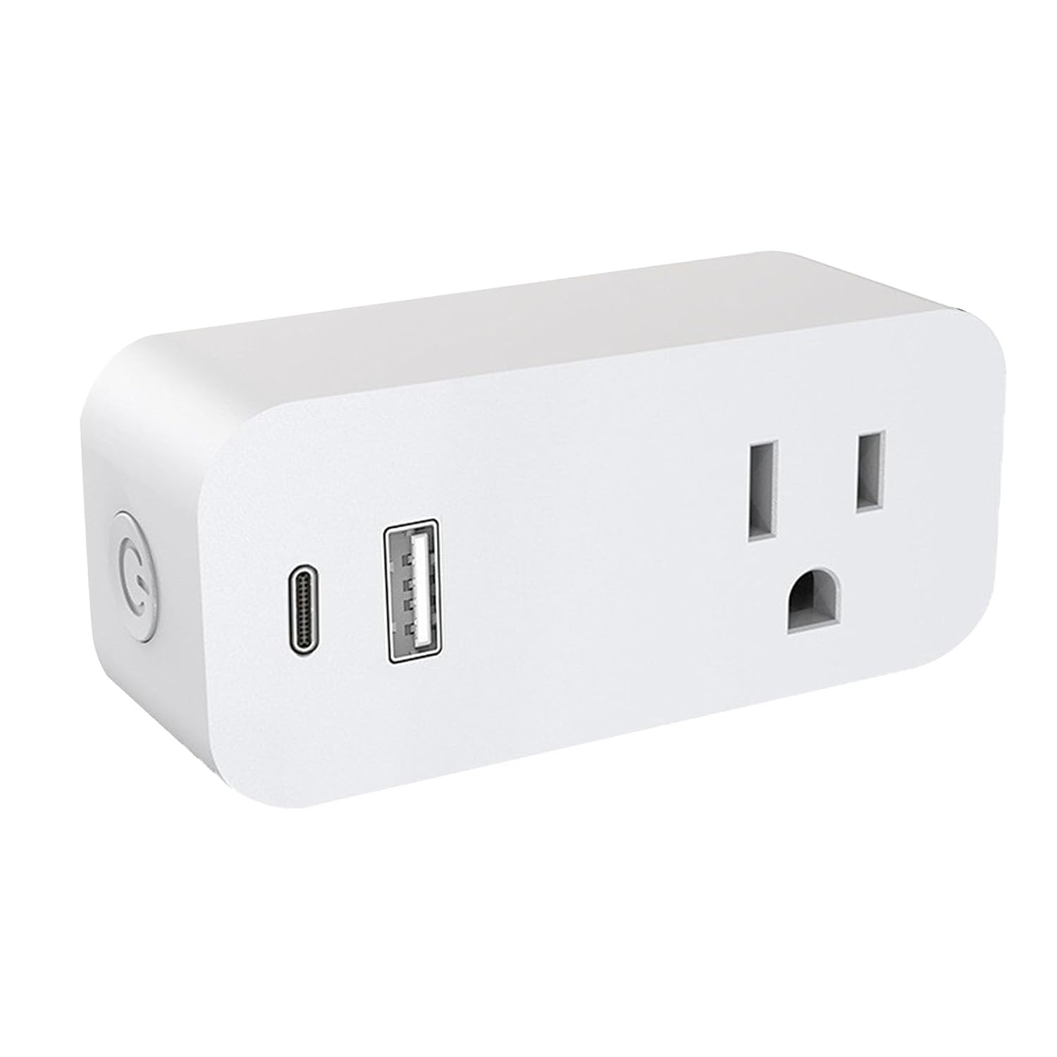 Generic Smart Plug, WiFi Voice Remote Control Socket 16A with Timer Function and IP44 Water Proof Rating, with Type C Charging Port for Home Appliances (US Plug)