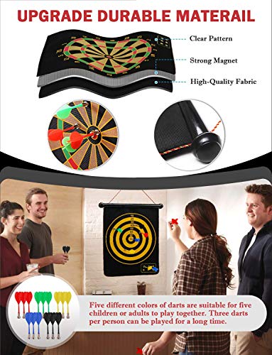 Ranslen Magnetic Dart Board For Kids And Adults, Double Sided Board Games With 15Pcs Magnetic Darts, Boy Gifts Dartboard Toys Gift For Age 5 6 7 8 9 10 11 12 Year Old Boys #TOP5