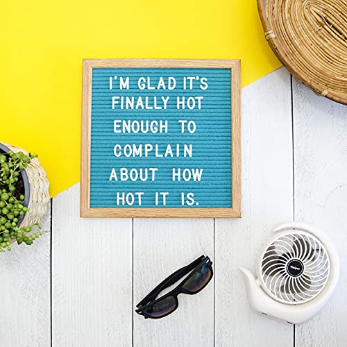Felt Letter Board, 10X10In Changeable Letter Board With Letters White 300 Piece - Felt Message Board, Oak Frame Wooden Letter Board For Baby Announcements, Milestones, Office Decor & More (Tantilizing Teal) #TOP3