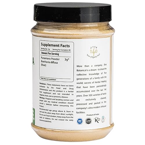 Punarnava Powder (Boerhavia diffusa) – 200g (7 Oz), Ideal Diuretic | Useful in Ascites and as Emmenagogue | Natural Herbal Supplement to Increases Digestion and Hemoglobin Levels By Bixa Botanical - Image 7