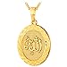 Produktbild U7 Damen Halskette mit Allah Oval Anhänger Islam Kette Surah Koran Muslim Amulett Allah Anhänger Gold Kette Collier Allah Kette Gold Halskette Religiöse Kettenanhänger Halsband Schmuck für Geburtstag