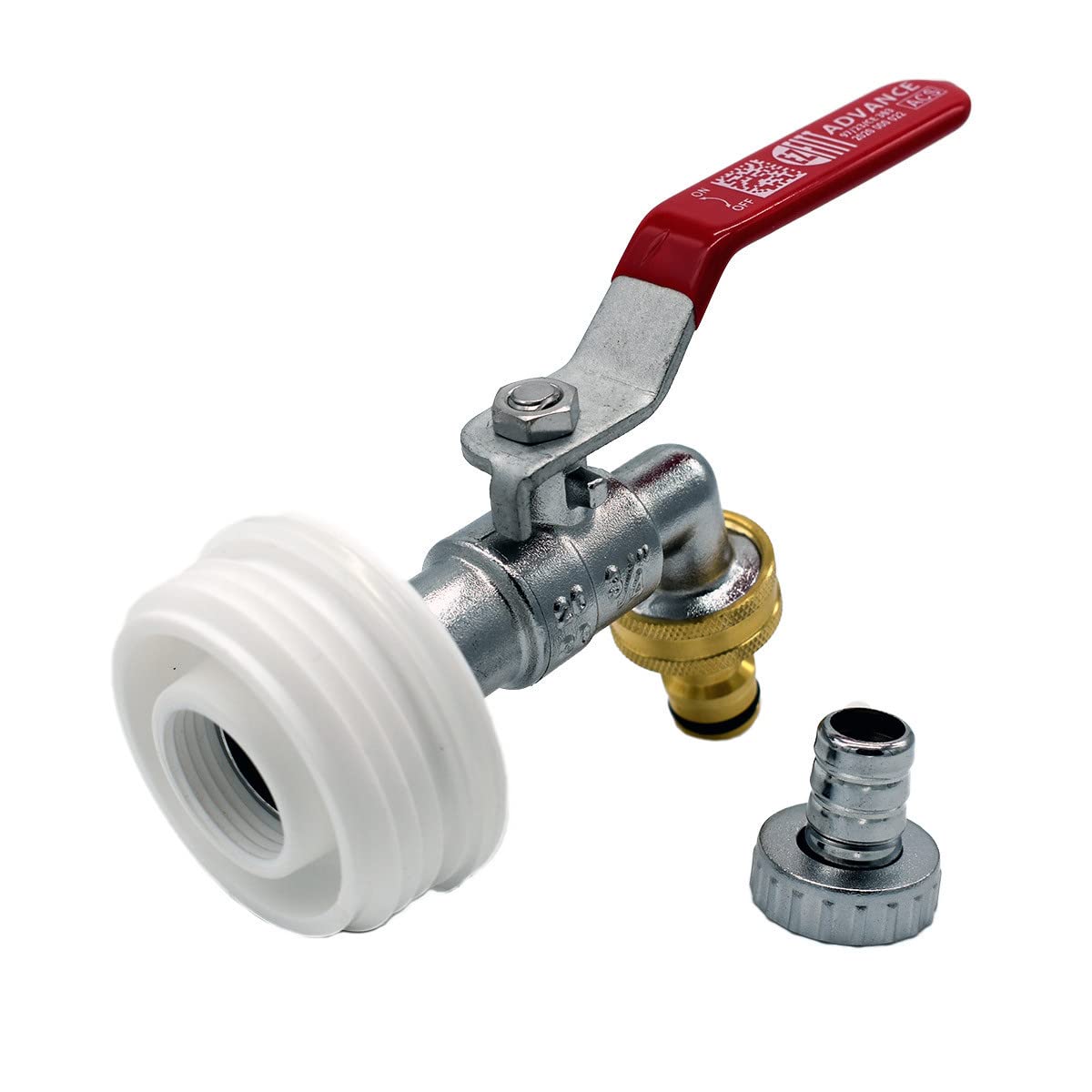 Raccord S56x4 male avec robinet laiton sortie raccord rapide pour futs à bondes