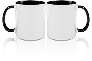 MR.R 11oz Sublimation Blank Mugs for Creative DIY, 2 Pack Blank Coffee Mugs for Crafting