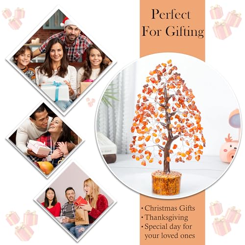 Image of ZAICUS Carnelian Crystal Tree of Life Gemstone Bonsai Gift