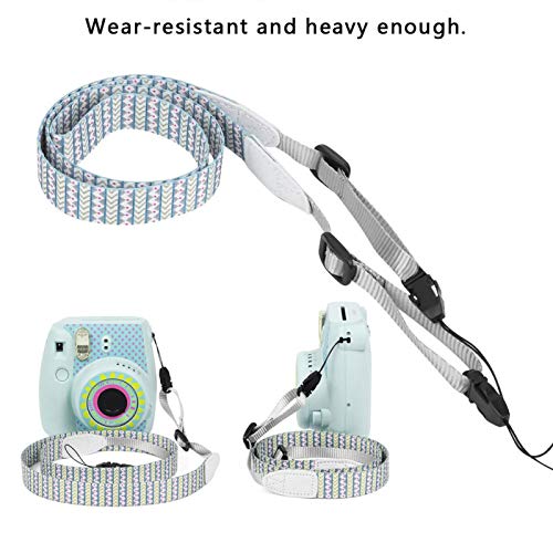 SALUTUYA Kamera-Lanyard, Kameragurt, leichtes PU-Leder, 1,2 m, Bequeme Installation für Mini9-Kamera(grüne Streifen) – Bild 4