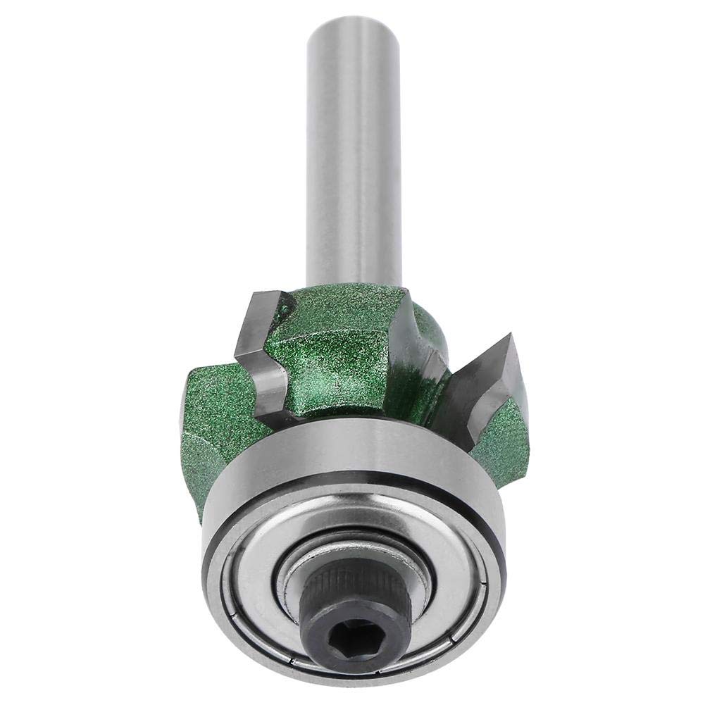 R1 / R2 / R3 Fresa para trabajar la madera 4 dientes Recorte Cortador Edge Trimmer Router Bit Tungsten Steel para recortar después del borde de la banda(1/4 * R2)