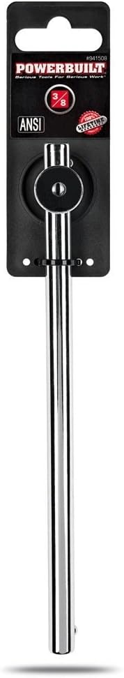 Powerbuilt 3/8-Inch Drive 8-Inch Sliding T-Bar, T-Handle Socket Wrench - 941508
