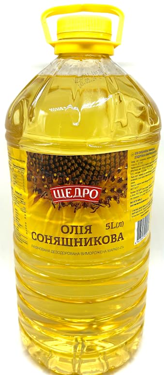 Schedro Sunflower Oil Refined Deodorized Winterized Cooking Oil for Frying, Baking, Salad Dressing 5 L (1.32 Gallon)