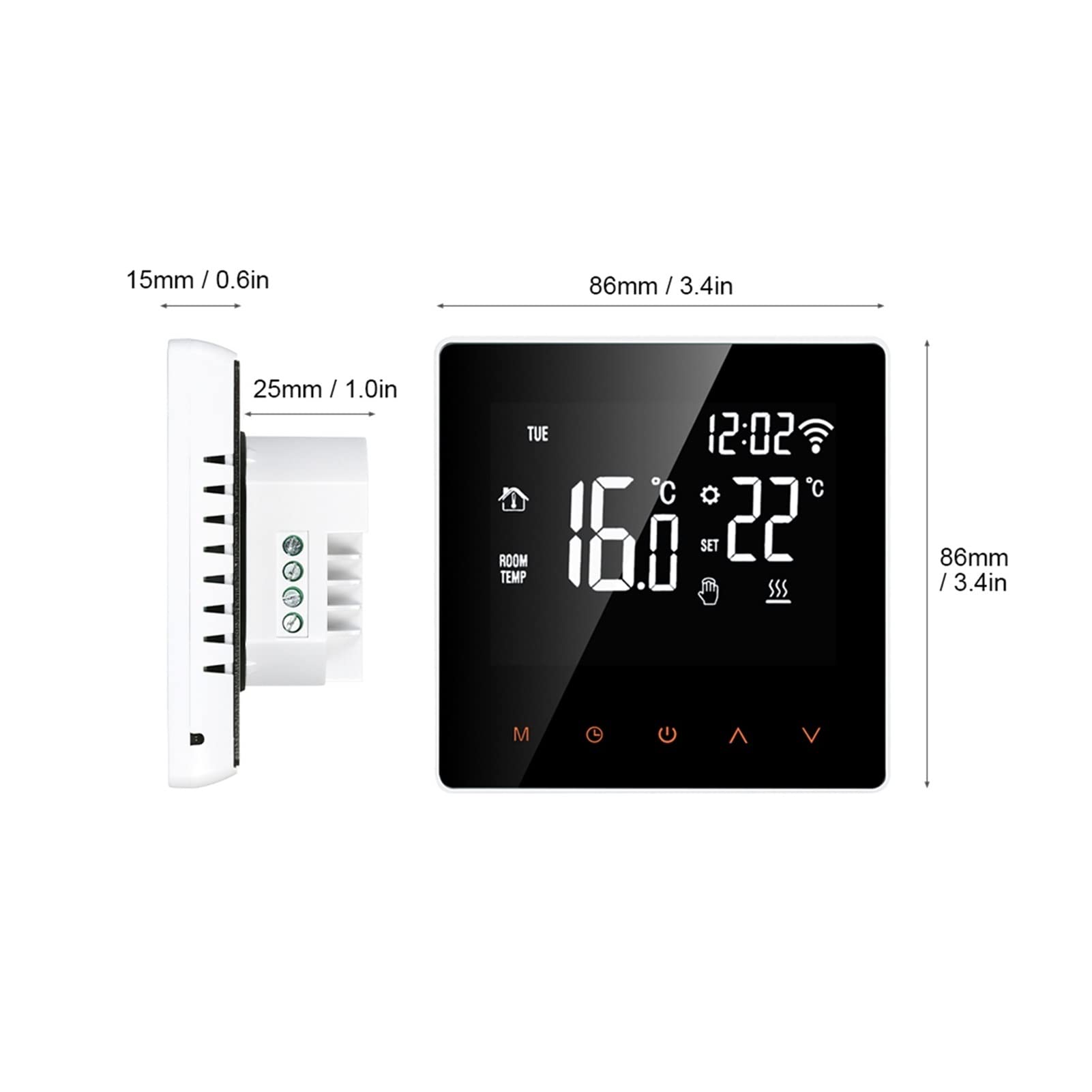 Czujnik termometru, Inteligentny regulator temperatury termostatu, woda/elektryczne ogrzewanie z kompilacją w obsłudze czujnika Alexa Google Home(16A ElectricHeating)