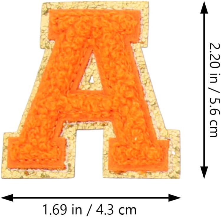 NUOBESTY 26pcs Iron Letter Patches Embroidered Chenille Appliques for Clothing Hats Backpacks Versatile Patches for Repair Decoration