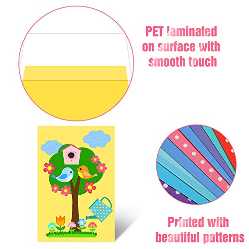 image for Outus 15 Pieces Card Making Kits for Kids with 3 Sheets Stickers, 15 P