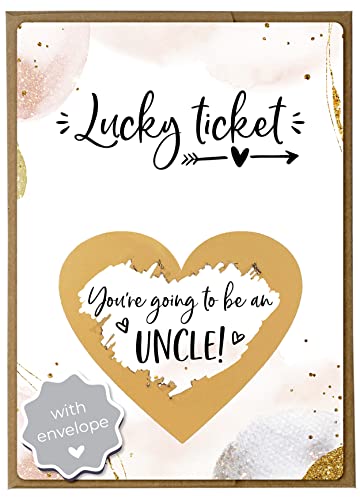Image of Joli Coon Pregnancy announcement scratch cards - You are going to be an uncle - Uncle pregnancy scratch off announcement with envelope