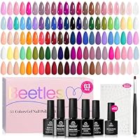 63-Piece Beetles Gel Nail Polish Set with 55 Colors